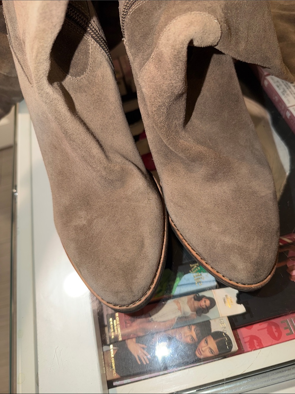 Vince Camuto Women’s Brown Suede Knee-High Block Heel Boots - Picture 5 of 5